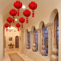 Non-woven lanterns palace lanterns New Year Spring Festival wedding red lanterns happy words holiday decorations