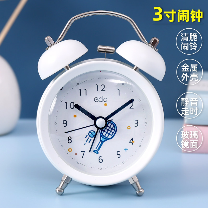 Mute small alarm clock student with headboard creative children electronic alarm clock brief night light stylish bedroom personality alarm clock