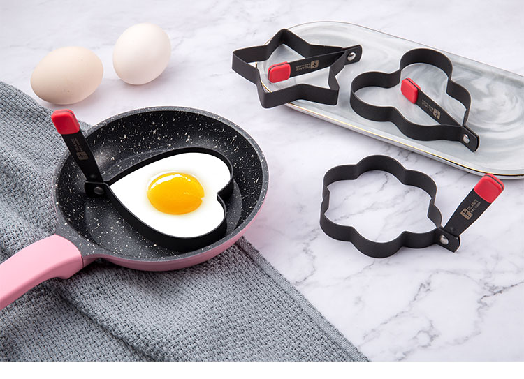 304 inox omelette khuôn chống dính mô hình trứng chiên tự làm túi trứng tình yêu hình trái tim mài dụng cụ chiên trứng tạo tác - Tự làm khuôn nướng khuôn bánh
