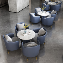 Simple and light luxury single sofa coffee table combination leisure hotel reception sales office negotiation tables and chairs beauty salon reception guests