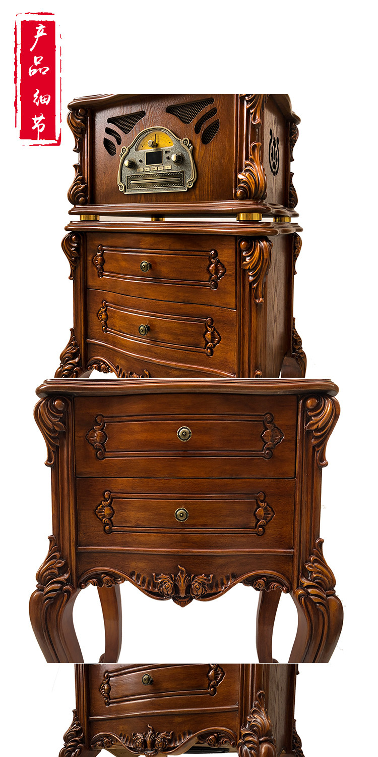 Виниловый проигрыватель 留声机老式复古客厅欧式黑胶唱片机复古大喇叭电唱机音响a10棕色