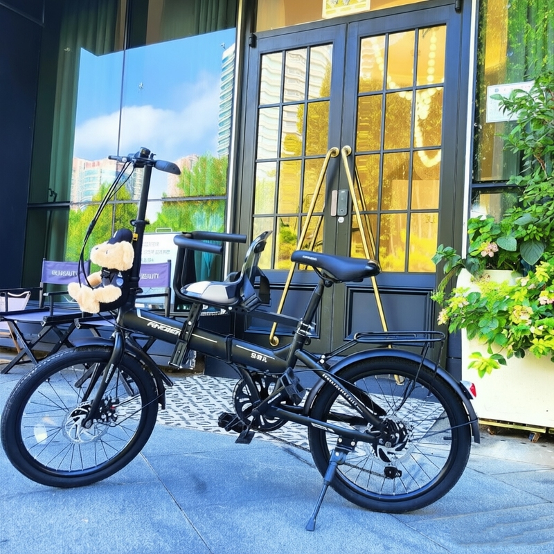 Angel Family Bicycle 20inch Speed Folding High-End Three-Person Bicycle Mother-Child Bicycle for Adults and Men