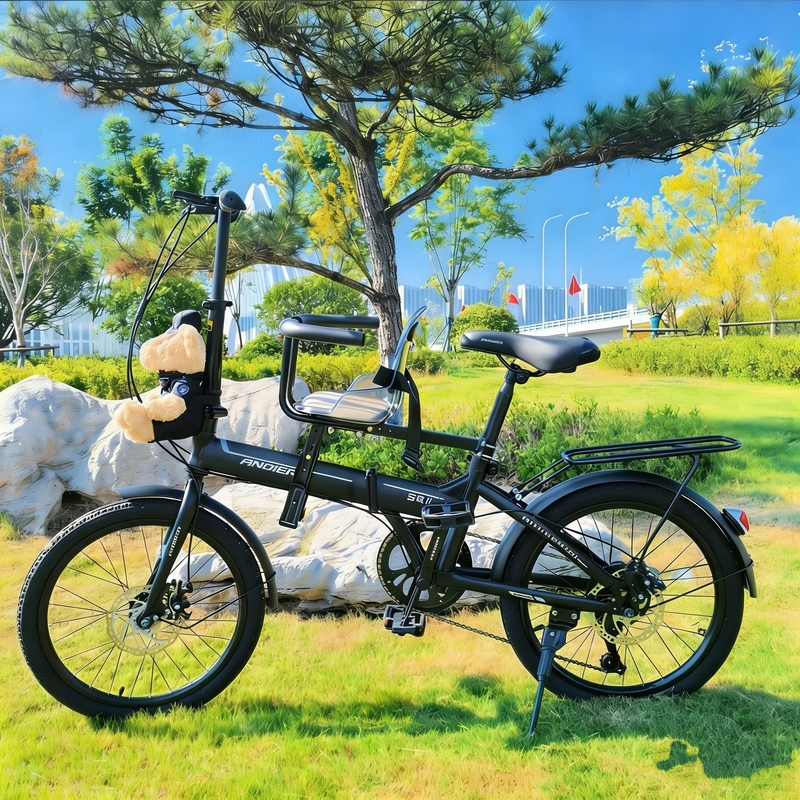 Angel Family Bicycle 20inch Speed Folding High-End Three-Person Bicycle Mother-Child Bicycle for Adults and Men