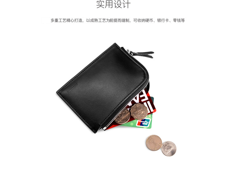 Injoylife nam thẻ da chủ thẻ da túi dây kéo công suất lớn đa chức năng thẻ túi ví tiền - Ví tiền túi cầm tay nữ