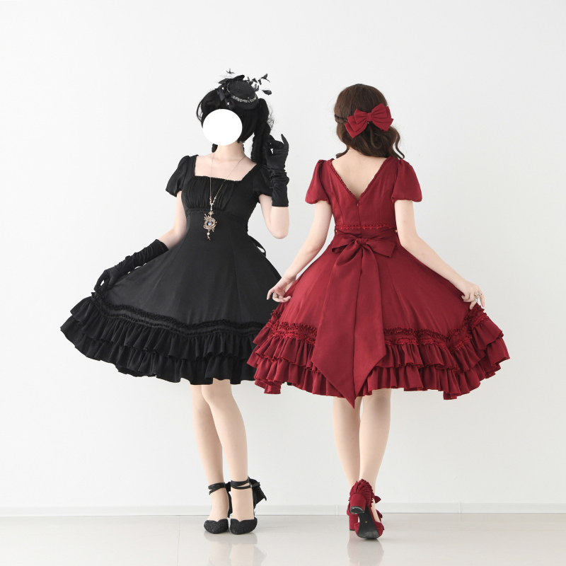 【Fd Original Design】Waltz First Encounter Short-Sleeve Square Neck Op (Two-Piece Set) in Stock Now 【Fd Original Design】Waltz First Encounter Short-Sleeve Square Neck Op (Two-Piece Set) in Stock Now