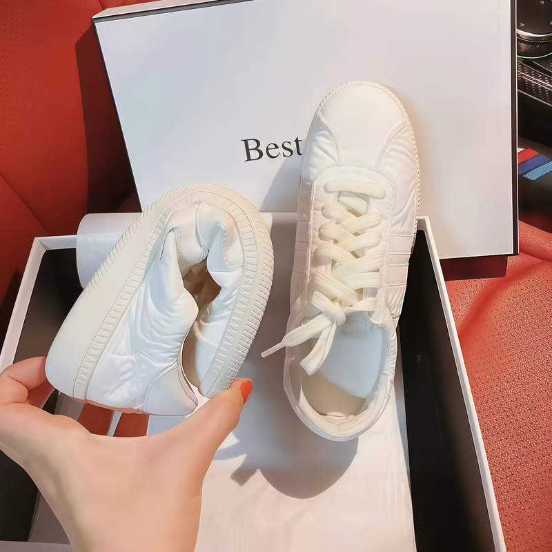Cloud White Sneakers for Women 2026 Spring/Summer New Soft Leather Soft Sole Lightweight German Training Maternity Casual Sports Shoes Cloud White Sneakers for Women 2026 Spring/Summer New Soft Leather Soft Sole Lightweight German Training Maternity Casual Sports Shoes
