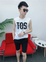 Mùa hè thanh niên vest tay áo vest nam cotton Hàn Quốc áo thun ngắn tay tinh thần xã hội anh chàng không tay áo rộng - Áo vest cotton áo khoác giả vest nam hàn quốc
