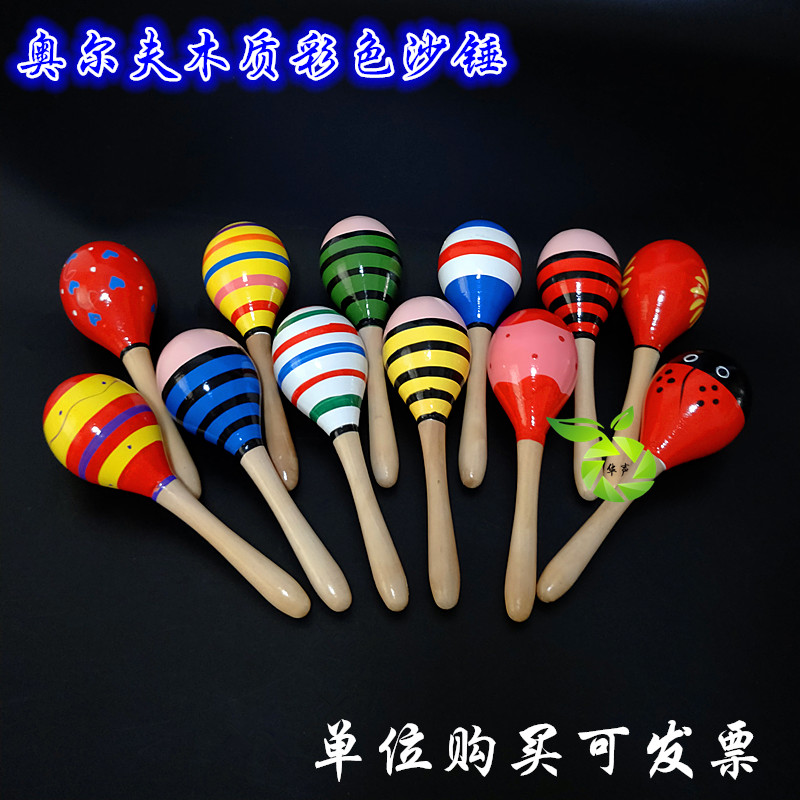 Baby sand hammer wooden wooden exercise hearing grip rattle 0-1 year-old child percussion instrument baby toy