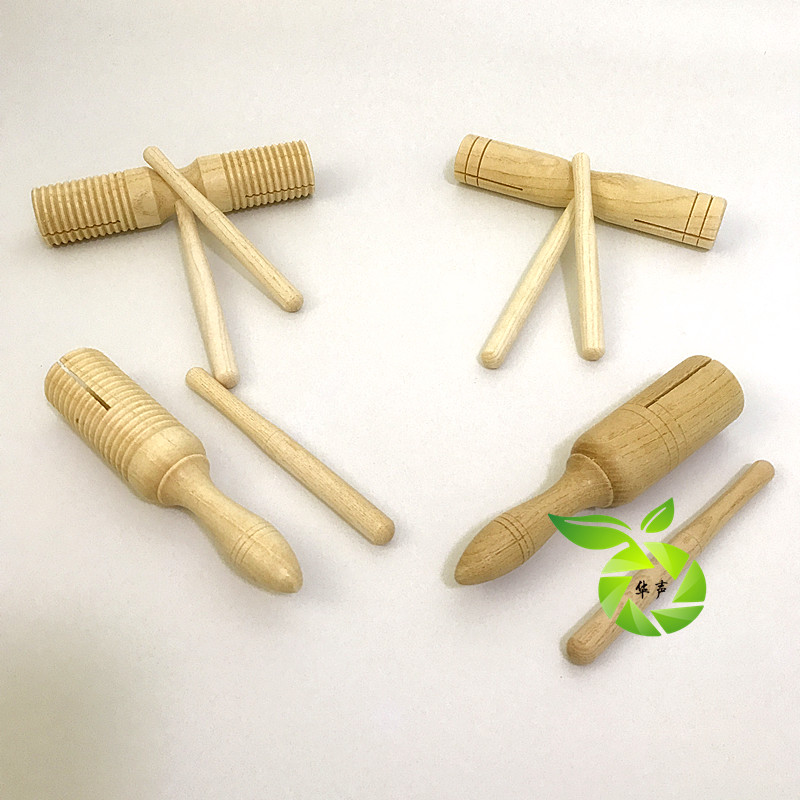 Olff instrument Double loud barrel Early teaching toy percussion instrument log double loud barrel double loud barrel single resounding cylinder