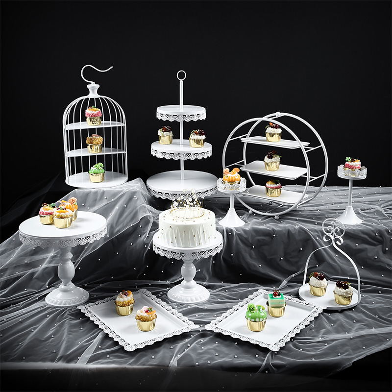 European-style dessert table decoration display stand cake tray wedding table decoration set creative afternoon tea dessert stand