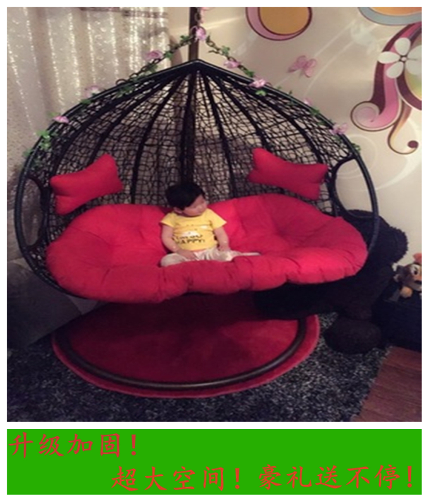 Double hanging basket rattan chair swing hanging chair home living room hammock swing lazy hanging orchid chair balcony adult cradle chair
