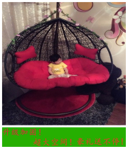 Double hanging basket rattan chair swing hanging chair home living room hammock swing lazy person hanging orchid chair balcony adult rocking basket chair