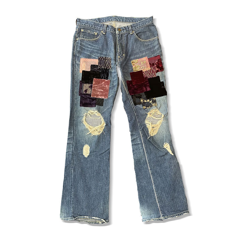 Kimura Takuya's Same Style Number (N)Ine Miyashita Kiyoshi Style 03Aw Corduroy Patch Flared Jeans Kimura Takuya's Same Style Number (N)Ine Miyashita Kiyoshi Style 03Aw Corduroy Patch Flared Jeans
