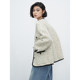 CHICVEN returnism ພາກຮຽນ spring Xiaoxiang woolen coat ແມ່ຍິງອຸດສາຫະກໍາຫນັກແຂນຍາວ retro ຄໍ V-tweed ເທິງ