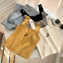 Embroidery Moon small sling knitted outer vest female 2021 New Interior short undercover