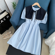 Dress Women Spring 2021 New Female Removable Doll Collar Loose Elegant Lady Dress