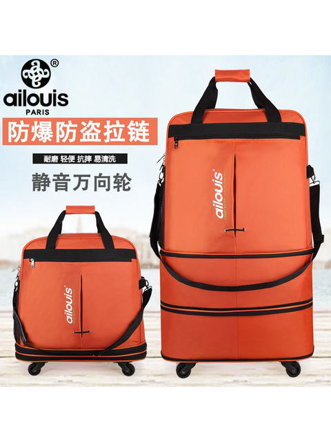 Extra Large Capacity 158 Airline Checked Bag with Universal Wheels, Foldable Luggage for Studying Abroad and Immigration, Airplane Travel Bag