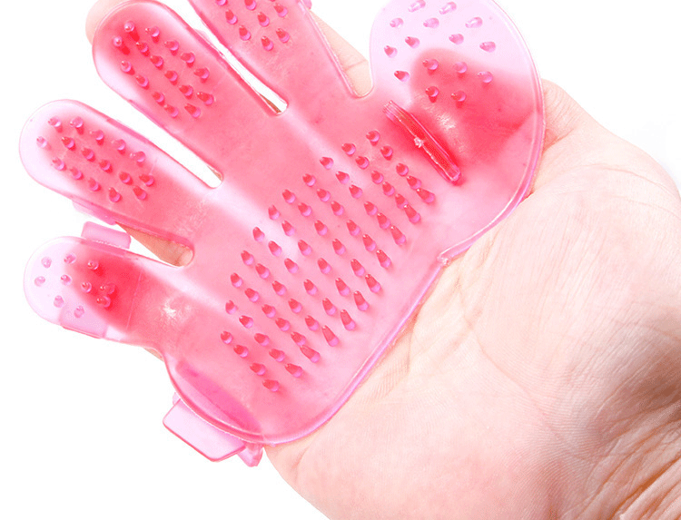 Bàn chải con chó con mèo vật nuôi nhu yếu phẩm hàng ngày con chó tắm bàn chải massage bàn chải năm ngón tay bàn chải hơn nhu yếu phẩm hàng ngày Khay đựng thức ăn cho chó