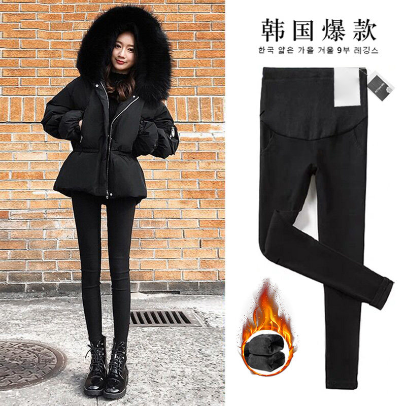 Pregnant Woman Pants Winter Thicken Plus Suede Outside Wearing Inner Lap Pants Spring Autumn Style Jeans Big Size Fashion Magic Pants