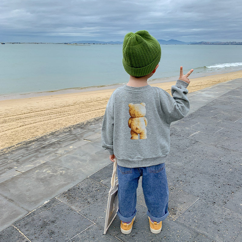 Boy's sweater spring and autumn style Western style baby autumn 2022 new baby tops children's thin section children's autumn clothes trend