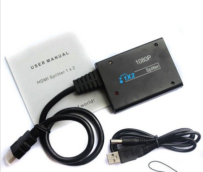 High-definition film HDMi dispenser 1 in 2 out of 3D TV computer high-definition split screen with extension cord 10% 2