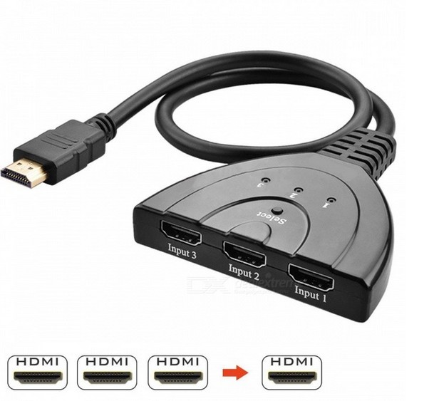 HDMI switcher 3 into 1hdmi Dispenser 23 Further 1 4 HD mouth enlarged switching 1080P