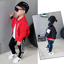 Spring and Autumn Boys Jacket Jacket Jacket Korean Spring Boy Baseball Clothing Western Baby Childrens Wear Thin Red Top Tide