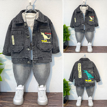 Childrens jacket boy Spring and autumn 2021 New Yangqi Childrens autumn clothes Chauded jacket Chauded boy jacket outerwear