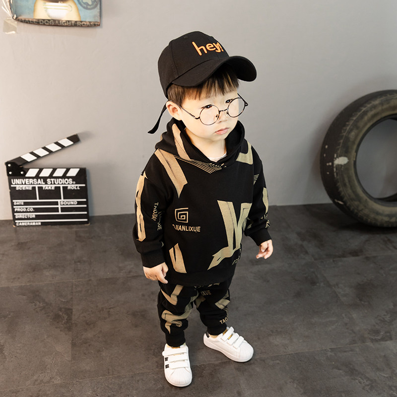 Boy Clothing Boy Suit 2022 New Korean Version Children Plus Suede Male Baby Clothes Foreign Pie Autumn Winter Child Tide Dress