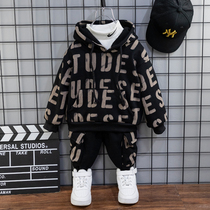 Boy Chun Qiuwei clothing suit 2022 new children clothes winter boy gush male baby winter clothing two sets of damp