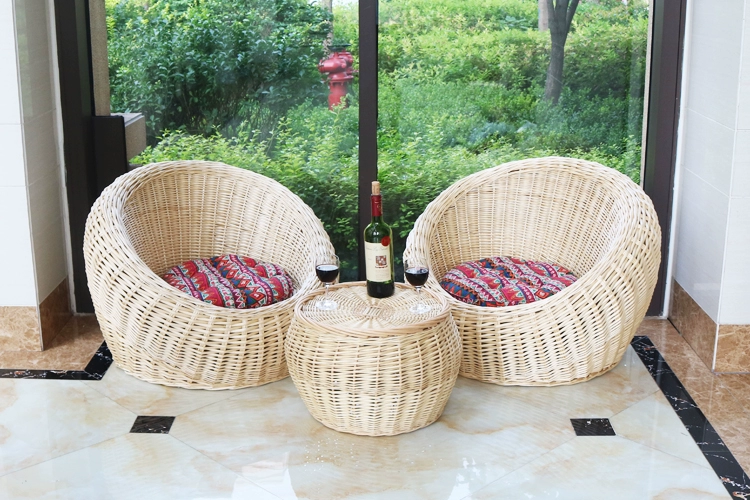 Wicker ghế sofa ghế giải trí phòng khách phòng ngủ ban công phòng khách ghế beanbag mây giản dị ghế kết hợp vận chuyển mục vụ - Ghế sô pha