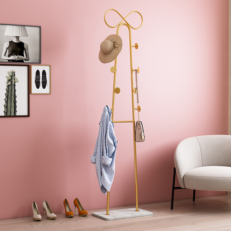 Bow floor coat rack bedroom home hanger Nordic minimalist modern iron clothes rack hanging bag rack