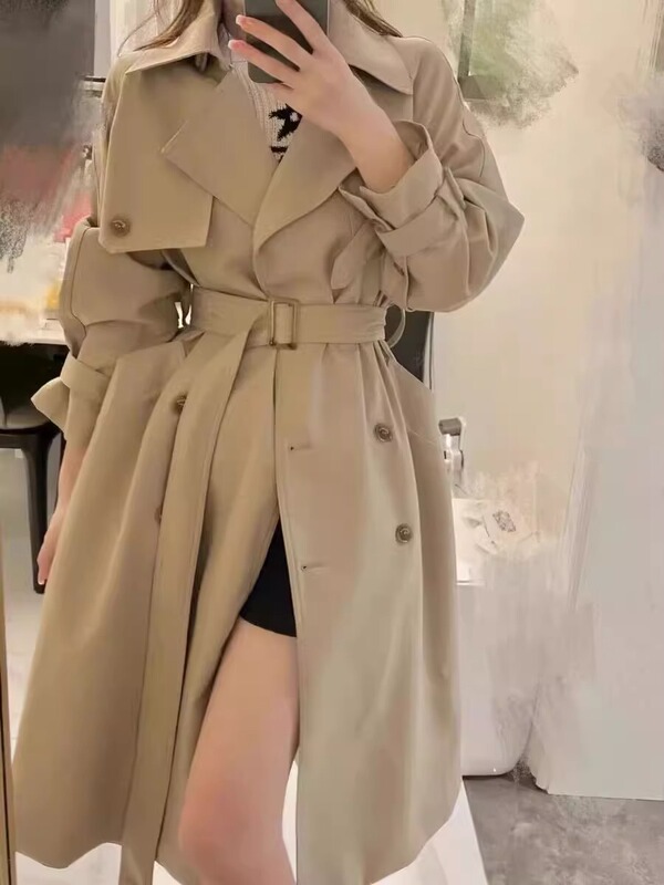 Windbreaker Coat for Petite Women, 2026 Autumn New Korean and British Style, Super Stylish and Popular, Waist-Cinching Coat