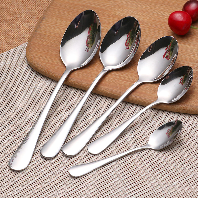 Stainless steel spoon western meal spoon main meal spoon dessert spoon children's spoon small spoon household meal spoon adult spoon