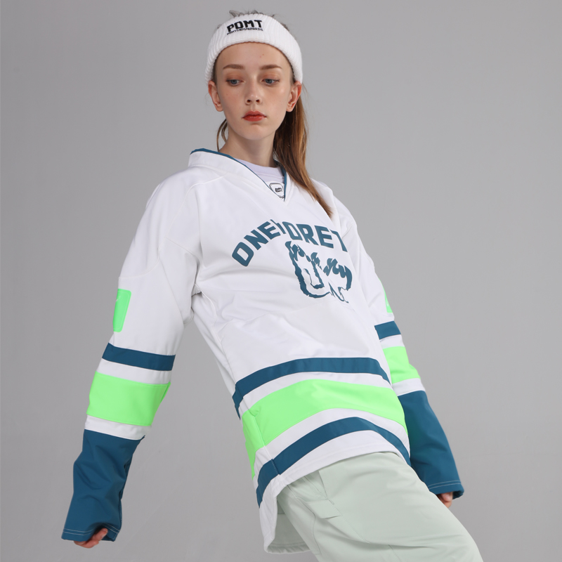 The new ski pullover sweatshirt waterproof and windproof plus thick velvet warm and wear-resistant ski shirt POMT snowboard outdoor breathable