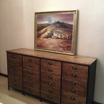 American countryside retro iron art solid wood lockers containing cabinet Drawers Cupboard of drawers cupboard Living room Decoration 12 bucket cabinet