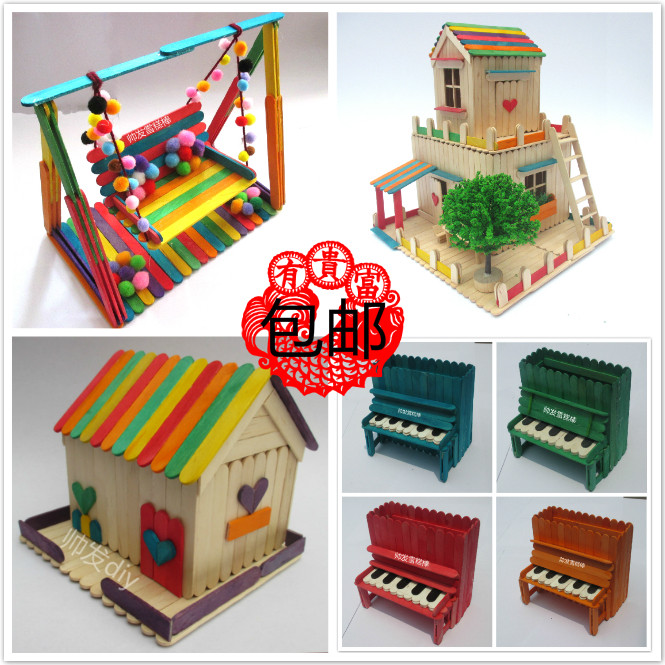 Ice cream sticks Wooden sticks Ice cream sticks diy handmade popsicle sticks handmade diy photo frame swing piano handmade