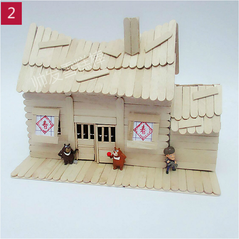 Ice Cream Sticks Diy Handmade House Popsicle Sticks Wooden Stick