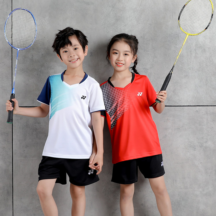 2021 Yonex badminton suit suit Men's and women's children's quick-drying short-sleeved badminton suit training competition team uniform