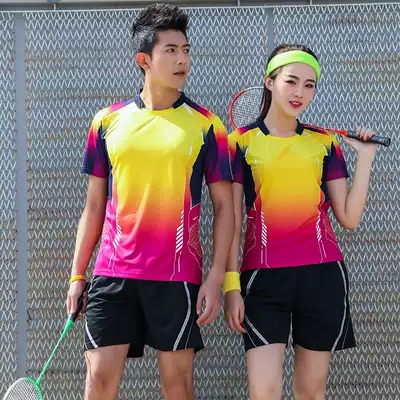 Summer quick-drying short-sleeved volleyball suit suit women's men's running uniform volleyball jersey training match suit badminton uniform ticket