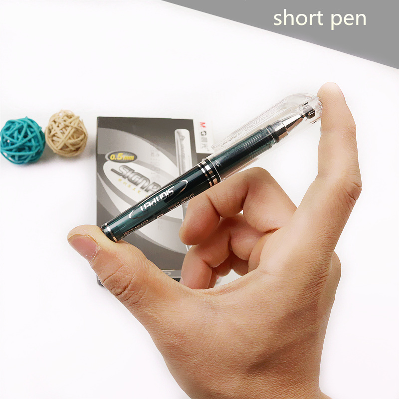 Morning light mini gel pen GP0097 portable portable short rod signature pen Black small pocket water-based pen