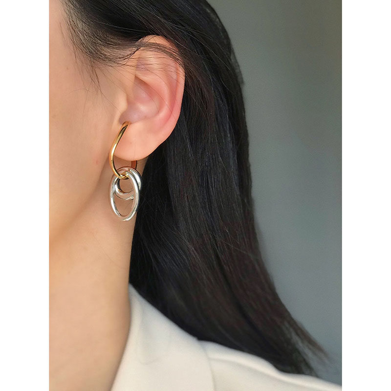 Aunt White 125 design sensitive metal circle ear clip removable fashion personality without ear hole clamp cold wind