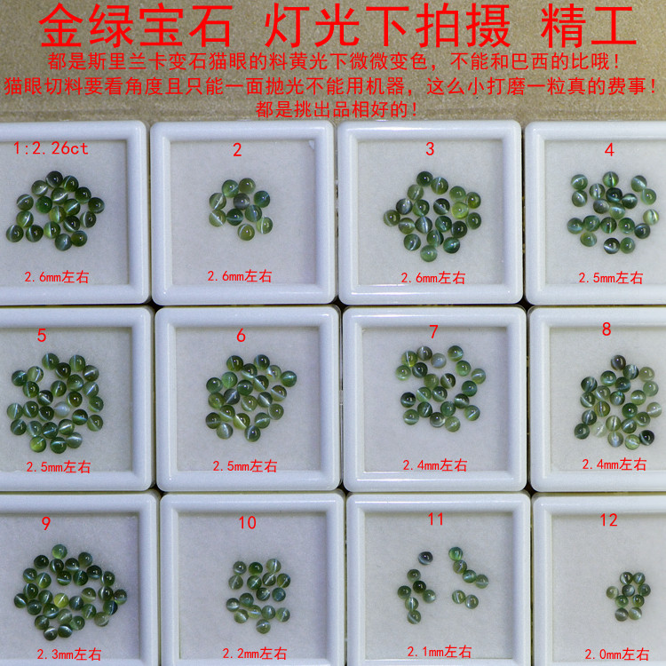 BS11 クリソベリル キャッツアイ ルースストーンリング（ストーンバー付き） - カラーストーンジュエリー愛好家のためのサイト