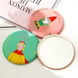 Мультяшное милое круглое маленькое портативное модное изысканное зеркало