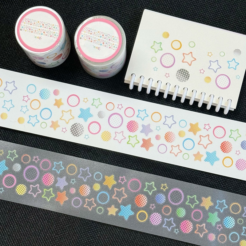 【Clearance Price】Radio Wave Star Polka Dot Bubble Polka Dot Star Circle Decorative Cutting Film Sticker Roll