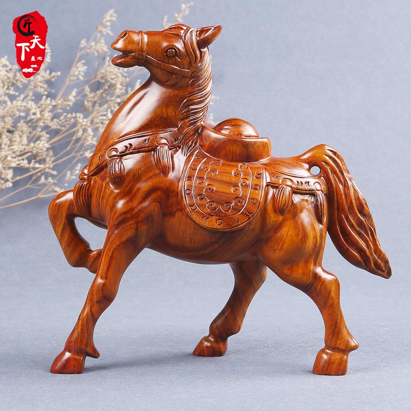 Rosewood solid wood carving Tangma ornaments Lucky home Living room office TV cabinet decorations Mahogany crafts