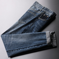 Well deserved bull king pure cotton wash water casual pants Korean version with small leggings pants jeans Mens straight cylinder long pants