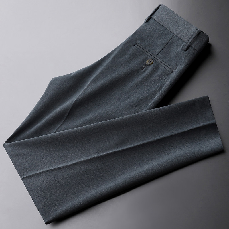 Available in case of unsureable autumn and winter free of ironing and casual pants positive dress pants for men Garn-up thick straight fit pants