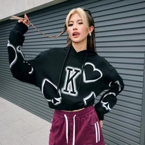 Pure Cotton Sweatshirt Woman Loose Jacket Long Sleeves Long Sleeves Black Casual Blouses Street Sports Fashion 2023 Autumn New Products