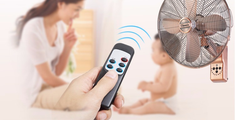 Quạt treo tường retro điều khiển từ xa quạt cổ nhà hàng nhà hàng thương mại treo tường treo tường lắc đầu 16 inch máy làm mát không khí kangaroo